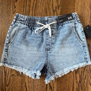 NWT Kendall Kylie denim jean jogger shorts XS elastic waist